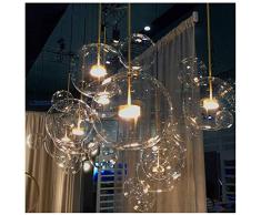 LAMPSJN Moderne Einfachheit Klarglas LED Nordic Bubble Ball Kronleuchter Runde Kristall-Kronleuchter Persönlichkeit Pendelleuchte Restaurant Wohnzimmer Küche (Size : Single30*68cm)