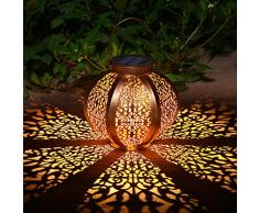 Solar laterne Gartenlicht Outdoor Solarleuchten Garten Deko solarlampen für außen Terrasse Dekorative Metall Kunst Garten Zubehör Outdoor Dekorationen für Veranda Pathway und Hof Weihnachten (A)