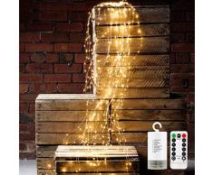 LED Lichterbündel, 200 LED Lichtervorhang, lichterbündel außen mit Fernbedienung, Weihnachtsbaum Lichterkette Partydekoration für Garten, Party, Weihnachten, Hochzeit