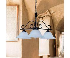 Landhaus Hängeleuchte mit Alabasterglas E27 Fassung Deckenlampe Landhausstil Innen