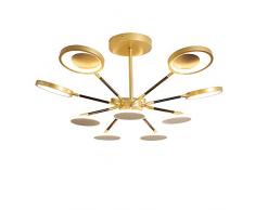 Luxuriöse Led Lüster Modernen Sputnik Kronleuchter Messing-finish Pendelleuchte Deckenleuchte Spiele,Einstellbar Lampe Schmiedeeisen Pendellampe Schlafzimmer Warmes Licht 10-leuchten