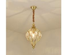 ZXF Amerikanisches Wohnzimmer Bar Bar Restaurant Esstisch Modell Showroom Studie Lampe Käfigförmige Kristalllüster Warm (Farbe : Gold, Size : L)