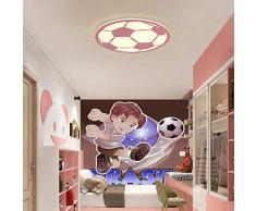 Ultra dünne LED Deckenleuchte Fußball Design Kinderlampe Dimmbar mit Bluetooth Lautsprecher Funktion Deckenlampe Kinderzimmer Schlafzimmer Runde Decke Leuchte Eisen Lampen inkl Fernbedienung,Rosa