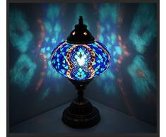 Mosaiklampe Mosaik - Tischlampe L Stehlampe orientalische lampe Blau Samarkand-Lights