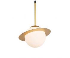 XCY Die Dekorative Leuchten Pendelleuchte Einfach Wohnzimmer Kreative Glaskugel Kronleuchter Bett Bar Tisch Schlafzimmer Licht Messinglüster Mattglas-Kugel-26 * 40Cm