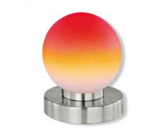 Reality Kugellampe Lampe Tischleuchte Touch Me Dimmer ~ Nickel matt, Glas opal orange