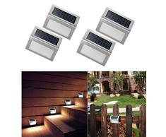 NORDSD 4 Stk 3 LED Solarleuchte Garten Edelstahl Solar Wandleuchte Solarlampe mit Auto On/Off, Wetterfest für Garten Außen Terrasse Hof