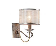 Elegante antike Wandleuchte, beige Farbe, durchsichtiger Schirm mit Organza bezogen, 1-flammig exkl. E14 40W, 220V-240V