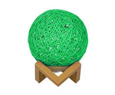 FGFGG Ball Style Nachtlampe, Rattan Spherical Ball Tischlampe, Wood Base Desktop Twine Ball, geeignet für Schlafzimmer, Arbeitszimmer, Wohnzimmer usw.