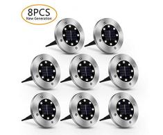 Solarlampen für Außen - COSMOERY Solarleuchten Solarlicht Solar Garten Licht Bodenleuchte Gartenleuchten IP65 Wasserdichte LED Einbaustrahler Bodenleuchte für Garten, Außen