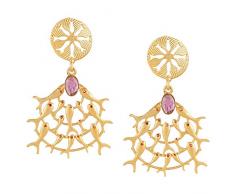 Efulgenz Boho Vintage Antiker Ethnischer Zigeuner Tribal Indianer matt Gold Fisch-Kronleuchter Ohrhänger Schmuckset