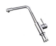 720 ° -Drehzahl-Küchenarmatur mit Spray, Schwenkauslauf mit hohem Lichtbogen, verchromtes Finish, seitlicher Sprühschlauch mit Spülbecken, Waschtisch-Familien-Dekoration
