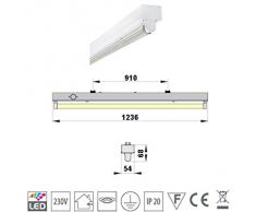 SUPER SET LED Deckenleuchten mit T8 LED 18W warmweiß 3000K 120cm G13 Büroleuchte, Bürobeleuchtung