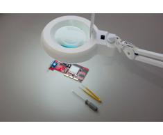 Maul Lupenleuchte MAULviso, Vergrößerungsfaktor 1,75, Tageslicht, 1200 Lumen, Klemmfuß, Weiß, 8263002