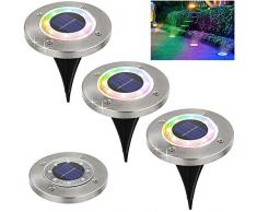 LCYZ Solarleuchte Garten Bunte Zaunlichter,RGB Solarlampen für Außen Wandleuchten 3 Farben Auto Change Solarbetrieben für Gartendekoration,3 Pack
