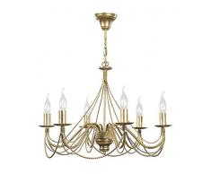 Großer Kronleuchter in Gold antik 6 Arme Ø63cm Rustikal MARIA Lüster Esszimmer Wohnzimmer Hängelampe