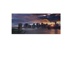LED Bild Brücke, Bridge, Sonnenuntergang, Skyline XXL Bild, riesig , LED Stimmungsbild mit 1 LED (Sonne) / 120 cm Breit x 50 cm Hoch Batteriebetrieb , nur 0,06W, Leuchtbild auf Leinwand mit An und Ausschalter , Batterien inklusive. Riesiges Bild, LED