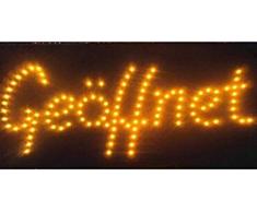 LED Schild LeuchtschildGEÖFFNETOPEN und viel mehr Reklame LEUCHTREKLAME Werbung versch.stylen (Geöffnet Warmweiss)