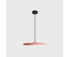 RREN-chandelier LED-Kronleuchter, Nordic Modern Minimalist Restaurant Kronleuchter, Macaron Schmiedeeisen Einzelkopf Kreative Persönlichkeit Runde Kronleuchter (Color : A, Größe : 25cm)