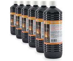 6 x 1 L Kristall Lampenöl hochrein von Höfer Chemie - geeignet für Gartenfackeln, Öllampen und Sturmlaternen - mit Kindersicherheitsverschluß