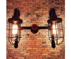 Modernes Wandbeleuchtung Wandleuchten Vintage Loft-Wandlampen Wandbeleuchtung Landhausstil Kreative Tischleuchte Sanitär Lampe Industrielle Wandleuchte Restaurant Bar Retro Schmiedeeisen Schwarz