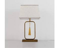 GMNN Kreative Chinesische Tischlampe, Stoff Lampenschirm Schmiedeeisen Lampe Körper E27 Lampenfassung, Wohnzimmer Lampe Chinesische Nachttischlampe (Ohne Lichtquelle)