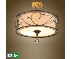 Modern Retro Kronleuchter K9 Kristall Dekoration Pendelleuchte Tuchkunst lampenschirm Kreative Deckenleuchte Schlafzimmer Hängelampe hochwertigem Innenbeleuchtung leuchtung Φ45*45cm