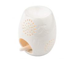 Locisne Keramik aushöhlen Blumen Aroma Lampe Öl Diffusor Romatherapieofen Keramik Räuchergefäß Öl Kerze Ofen Teelicht Halter Kerzenhalter