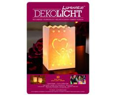 LUMINARIA 8547100 Lichtertüte Amore klein - 10er Set, Windlicht, Zellstoff, 11 x 16 x 9 cm, Weiß