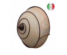 valfb36121al PL2 Nr Vortice Made in Italy Deckenleuchte Lampe Innen Decke aus Schmiedeeisen schwarz/rost Glas Alabaster Bernstein Produkt von Valastro Beleuchtung