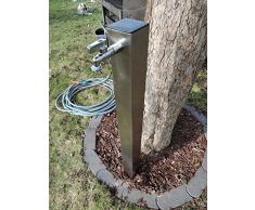 SchneckMetall Wasserzapfstelle Edelstahl Wassersäule Wasserverteiler 100cm WSQ8010