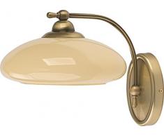 Elegante Wandleuchte Jugendstil Creme Metall Glas Schirm Flach Ornament E27 Jugendstilleuchte Flurlampe Wandlampe