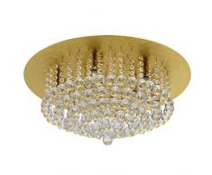 MW-Light 276014509 Jugendstil Deckenleuchte Modern Klares Kristall Rund Metall Aluminum Goldfarbig Chrom Fassung E14