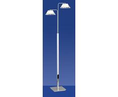 Deutsche Halogen Stehleuchte Chrom Fußdimmer 2 Flammig Glas Standleuchte