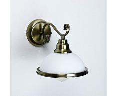 Edle Wandleuchte in Bronze antik Jugendstil inkl. 1x 12W E27 LED Wandlampe aus Metall & Glas für Wohnzimmer Schlafzimmer Flur Lampen Leuchte innen