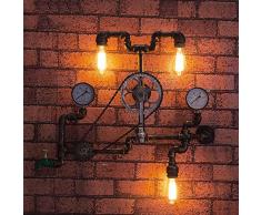 Loft Retro Edison Rad Lager Fahrrad Schmiedeeisen Wandleuchten für Wohnzimmer Schlafzimmer Bar Cafe Vintage Industrial Metall Steampunk Wasser Rohr Wand Lampe Leuchten Länge: 75 cm