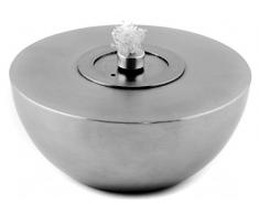 bella casa Deko Edelstahl Öllampe 15 x 9 cm Garten Fackel Laterne Metall Leuchte rund Stimmungslicht Innen Aussen wasserdicht