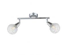 LED Decken Leuchte Chrom Wohn Zimmer ALU Geflecht Kugel Spot Lampe beweglich Globo 56039-2
