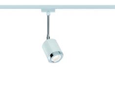 URail, LED-Spot, 5,4 W, Wankel 230V, Weiß/Chrom Einzelleuchte, URail 1-Phasen-Schienensystem 230V, inklusive Leuchtmittel