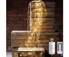 PANAX 200 Micro-LED Lichterbündel auf hochwertigen Kuperdraht mit 10 Strängen 200cm - Batterie Betireb mit Anhänge Weihnachtsdekoration in warmweiß