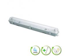 Feuchtraumleuchte IP65 Leuchtstoff Wannenleuchte 58W incl. Leuchtm.