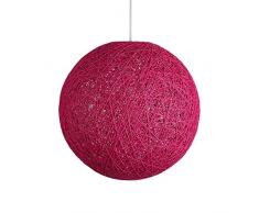 Huahan Haituo Moderne Schwarz Gitter Wicker Rattan Globus Ball Stil Decke Pendelleuchte Lampenschirm Home Esszimmer Dekoration Lampen (Rose Rot, 23cm)