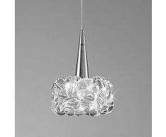 Kristall-Hängeleuchte Chrom Klar Anhänger Pendelleuchte Rund Metall Höhenverstellbar Hängelampe Modern Eleganter Wohnzimmer Wohnraum Esszimmer Schlafzimmer Kunst Dekorativer Leuchter Ø14cm G9