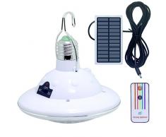 LISOPO Solarlampe 22 LED Solar Glühbirne mit Haken und Fernbedienung Für Outdoor Camping Lampe Zelt Lampe Wandern