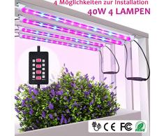 MIXC pflanzenlampe 40W LED Pflanzenlicht Pflanzenleuchte Wachsen licht Vollspektrumverbesserte Grow Lampe 24 Stunden Radfahren 5 dimmbare rot/gelb für Pflanze Sukkulenten Sämling [4-Pack]