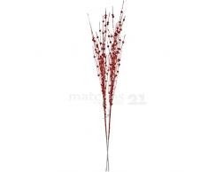 matches21 Beleuchteter Deko Zweige/Dekozweige/Leuchtzweige 2er Set 75 cm rot mit Perlen & Glitzer warmweiße LEDs/batteriebetrieben