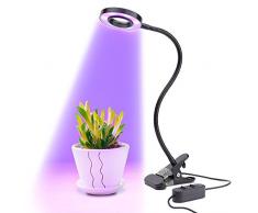 Pflanzenlampe 10W Pflanzenlicht Wachstumslampe LONGKO 3 Modi mit 360° Flexiblem Schwanenhals für Zimmerpflanzen Gewächshaus Garten