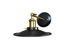 QIAO Industrielle Wandleuchte, Café/Bar/Flur/kleine Schwarze Schirmwandleuchte, Spannung 220V,D