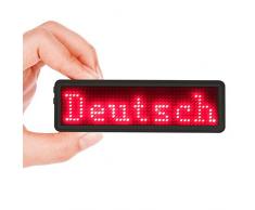 MENGS Namensschilder Programmierbare LED Name Tag, 11x44 Pixel, LED Nachrichtenname Digital-Rollbalken Wiederaufladbare Büro Leuchtschild, MicroUSB Digital Sign