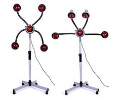 5 Kopf Infrarot-Wärmetherapie-Lampe mit flexiblen Armen, Infrarotlampe, Infrarot-Licht mit Deluxe Basis und Chrome Armen,Grau